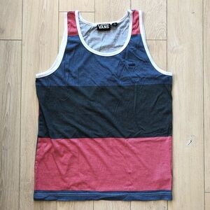 Vans Multicolor Striped Tank Top in Blue & Red Men’s Size S